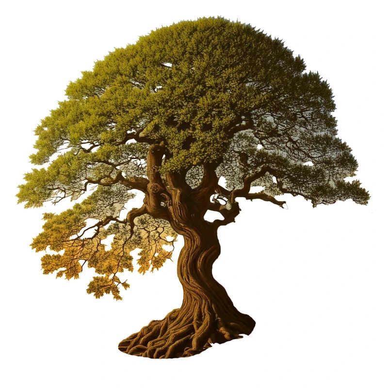 Arbre à feuilles caduques dans les tons chauds
