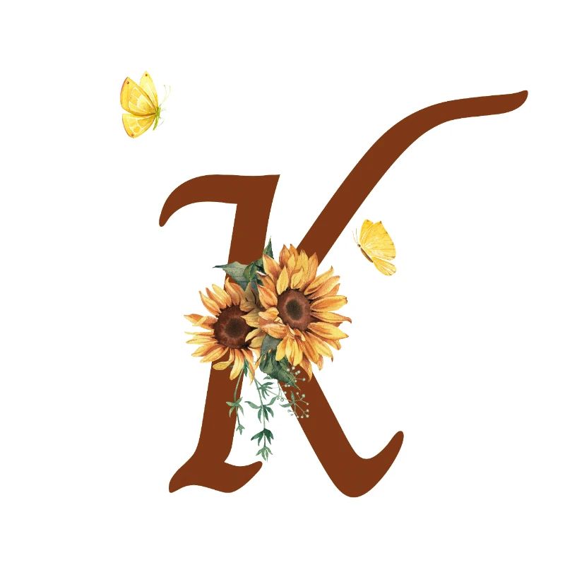Buchstabe k Sonnenblume Schmetterling