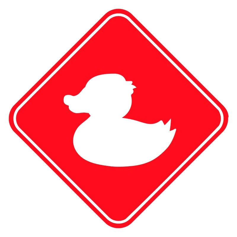 Duck Sign Warning Caution Danger Caution