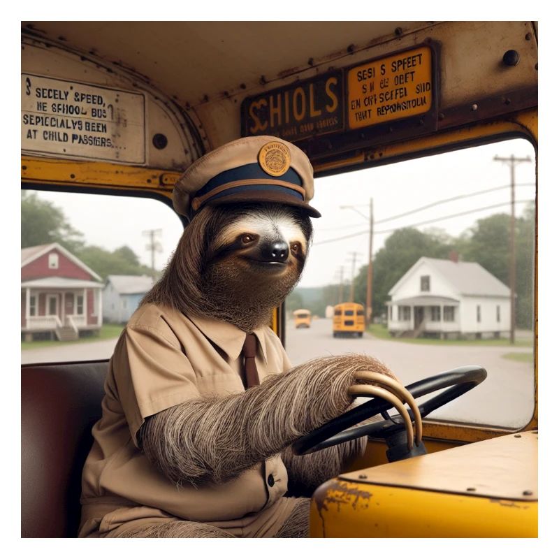 Sloth school bus tramp