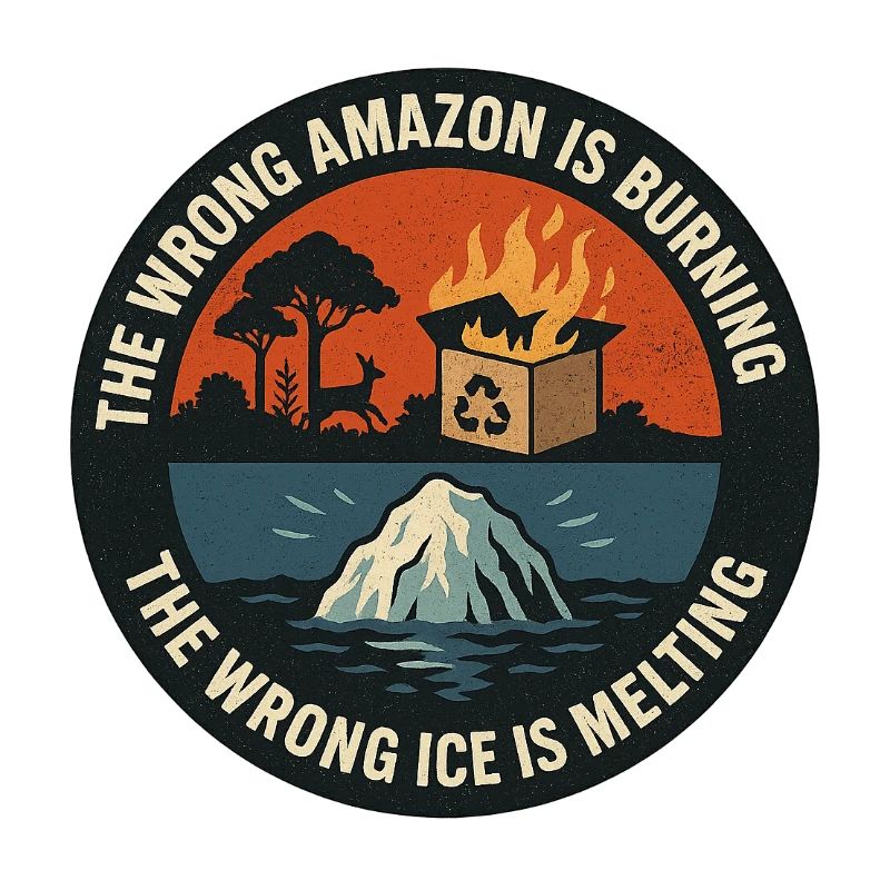 The wrong forest is burning. The wrong iceis melts