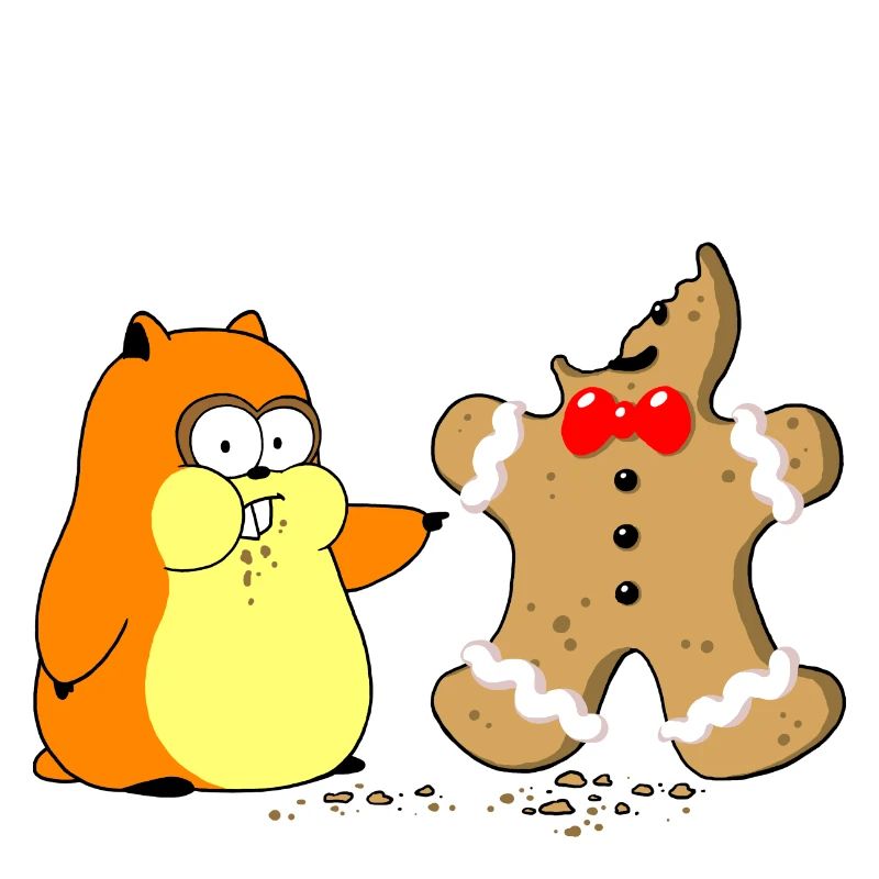 Hamster vs. Lebkuchenmann (whiteline)