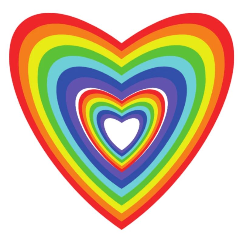 Regenbogen Rainbow Retro Geschenk Herz