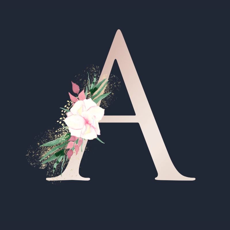 Customizable Monogram A Floral