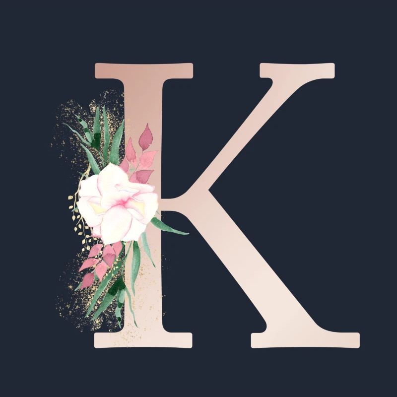 Customizable Monogram K Floral