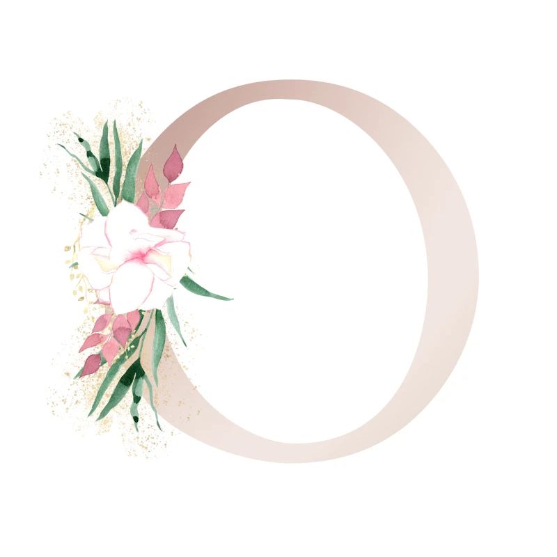 Customizable Monogram O Floral