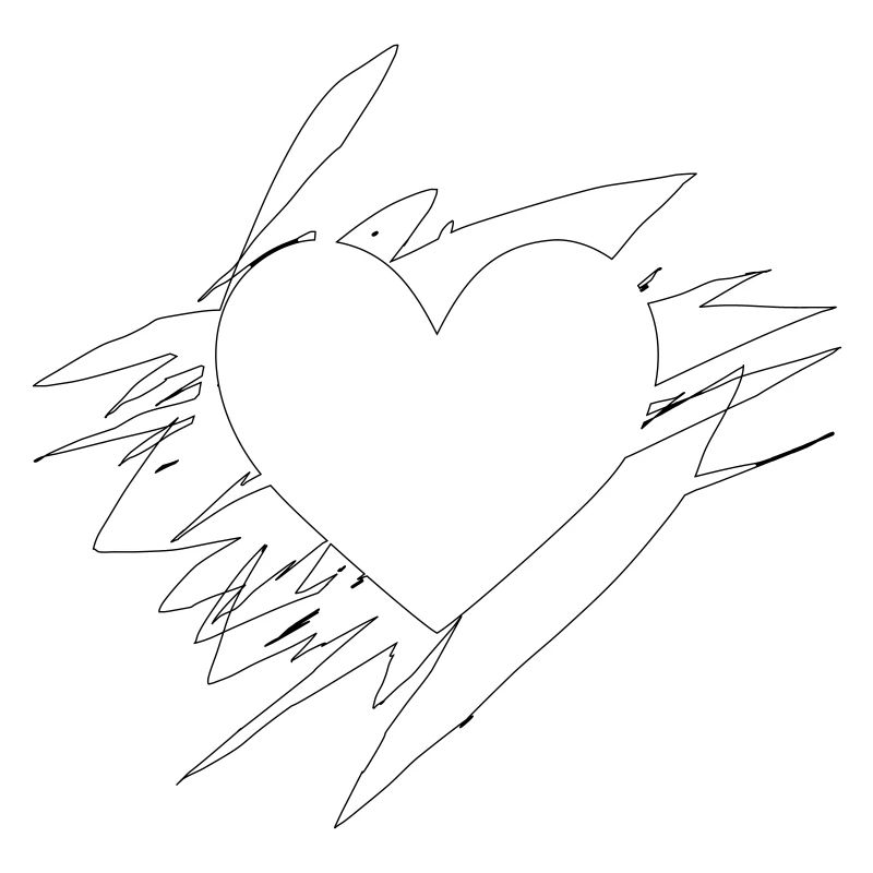 Doodle Heart Scribbled Lines