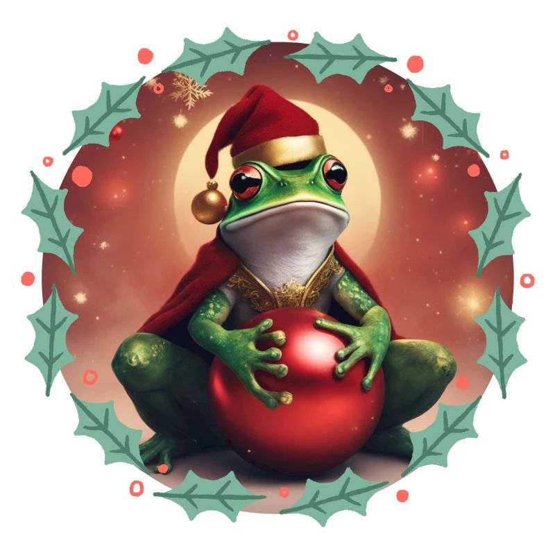 Frosch mit Weihnachtskugel 2