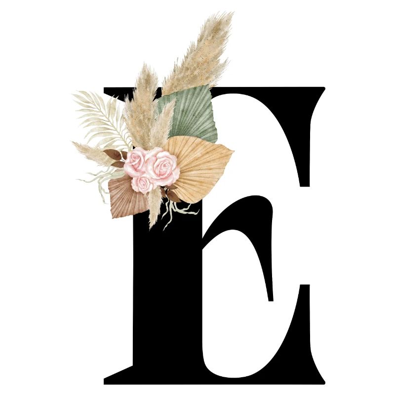 lettre E fleuris
