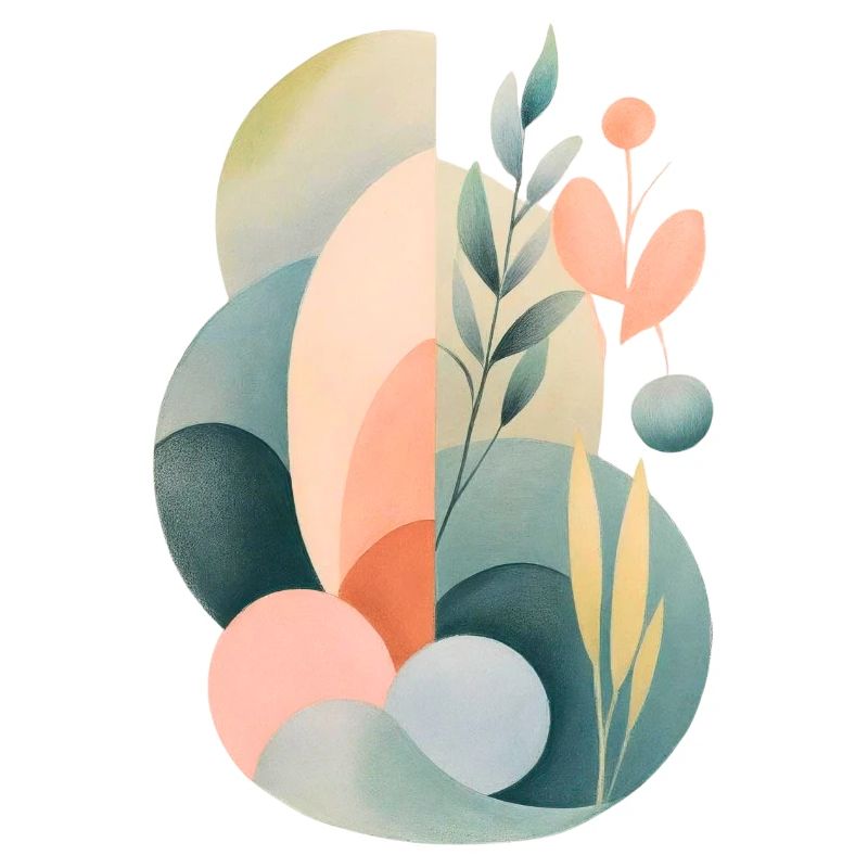 Pastel Abstract Flora Composition
