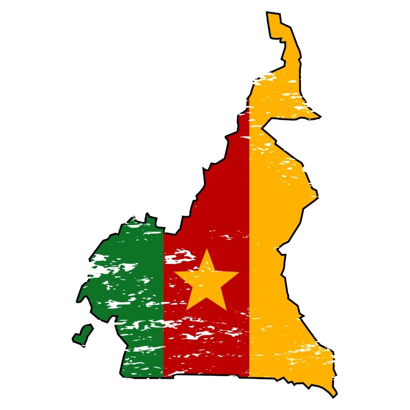 Cameroon Flag Map used