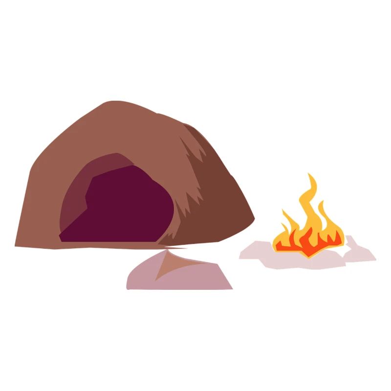 Cave fire stone age primitive man