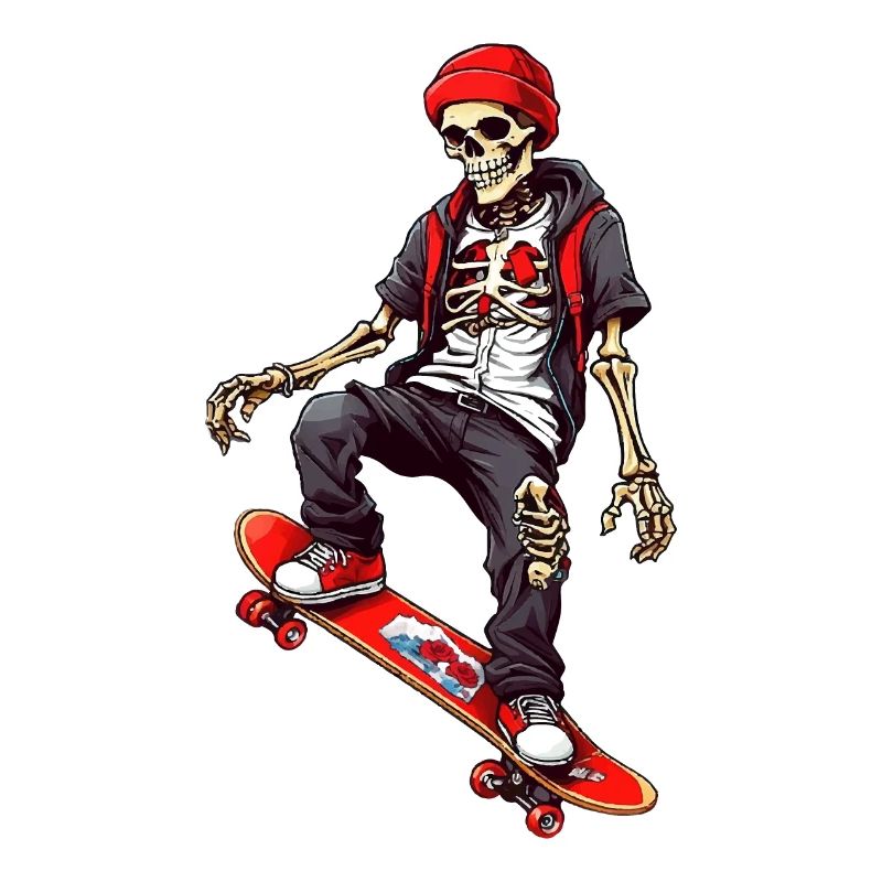 Skateboarding Skeleton