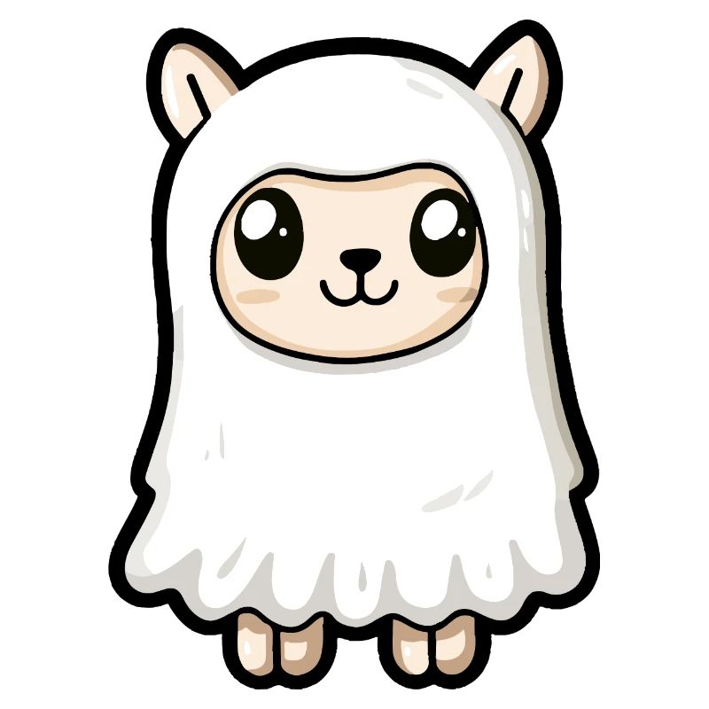Alpaka Llama Halloween Comic Geist