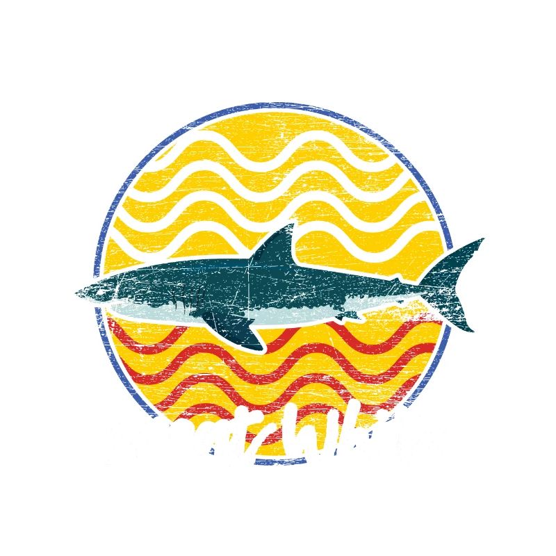 Great white shark fish seafood surfer gift