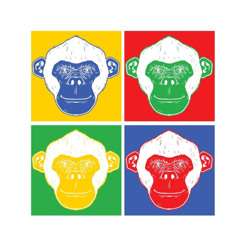 Monkey pop art gift animal gorilla chimpanzee