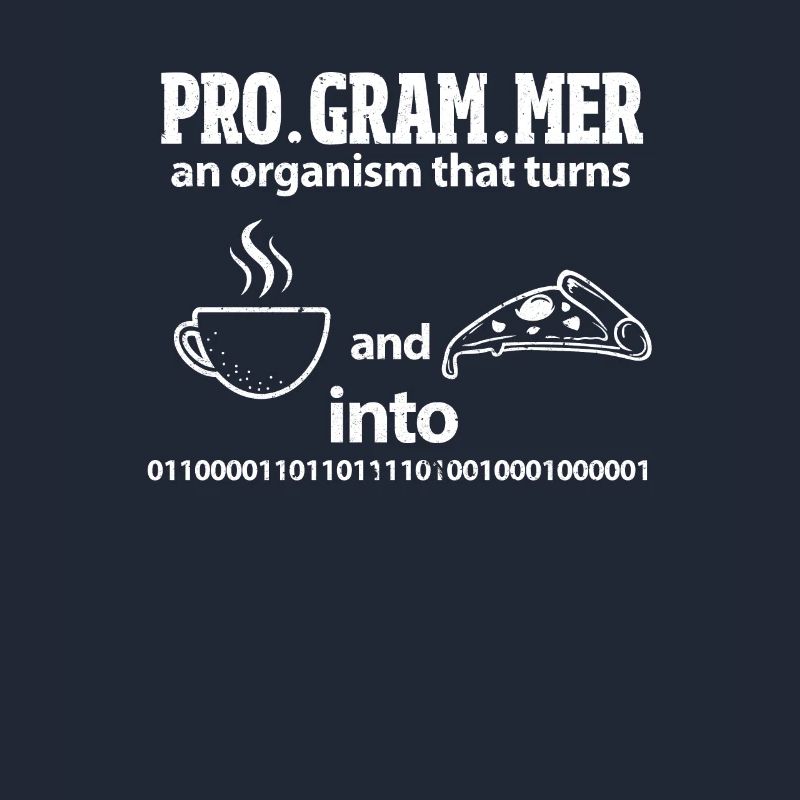 Programmer converts coffee and pizza into code