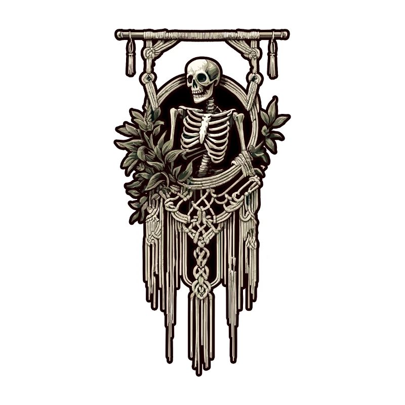 Dark humor macrame design for crafting enthusiasts