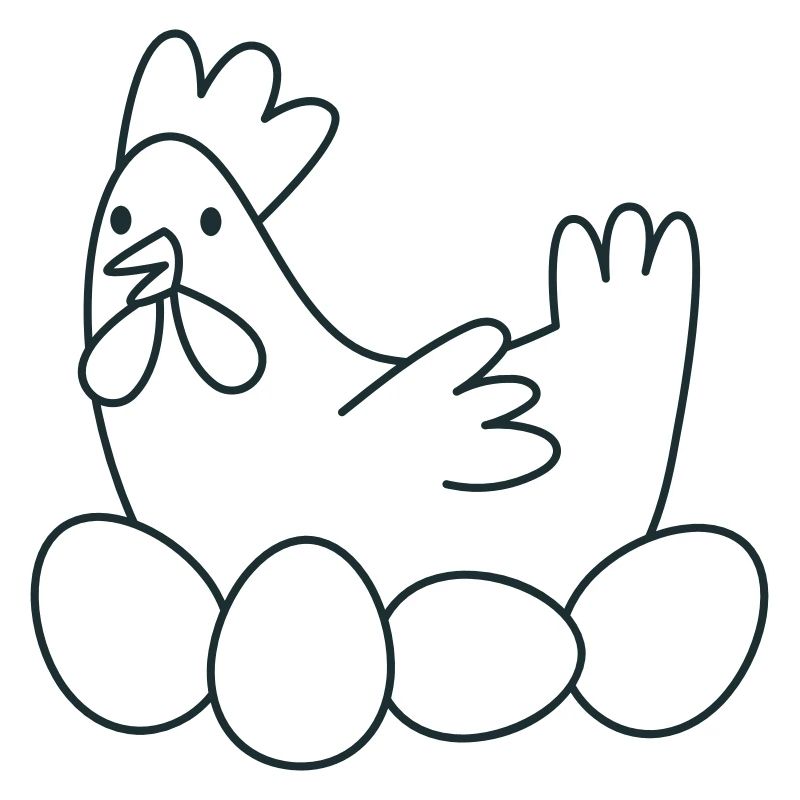 Chicken chook with eggs