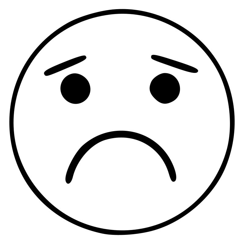 Emoji Skizze traurig schwarz