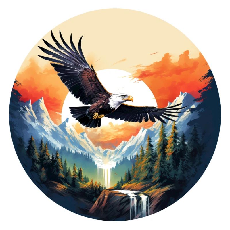 Majestic eagle in mountain scenery