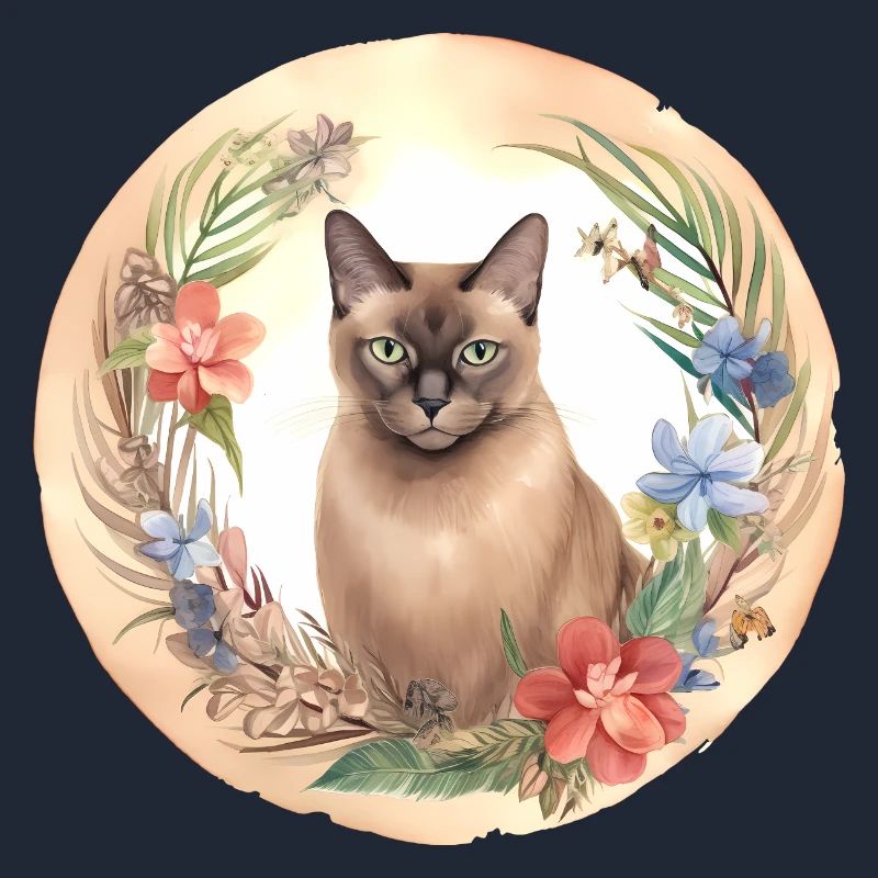 Burmesische Katze Boho Elemente, Liebe Katzen