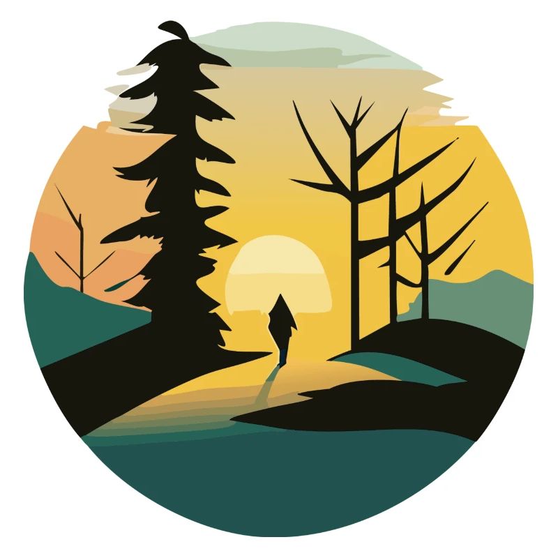 Lever de soleil dans la forêt