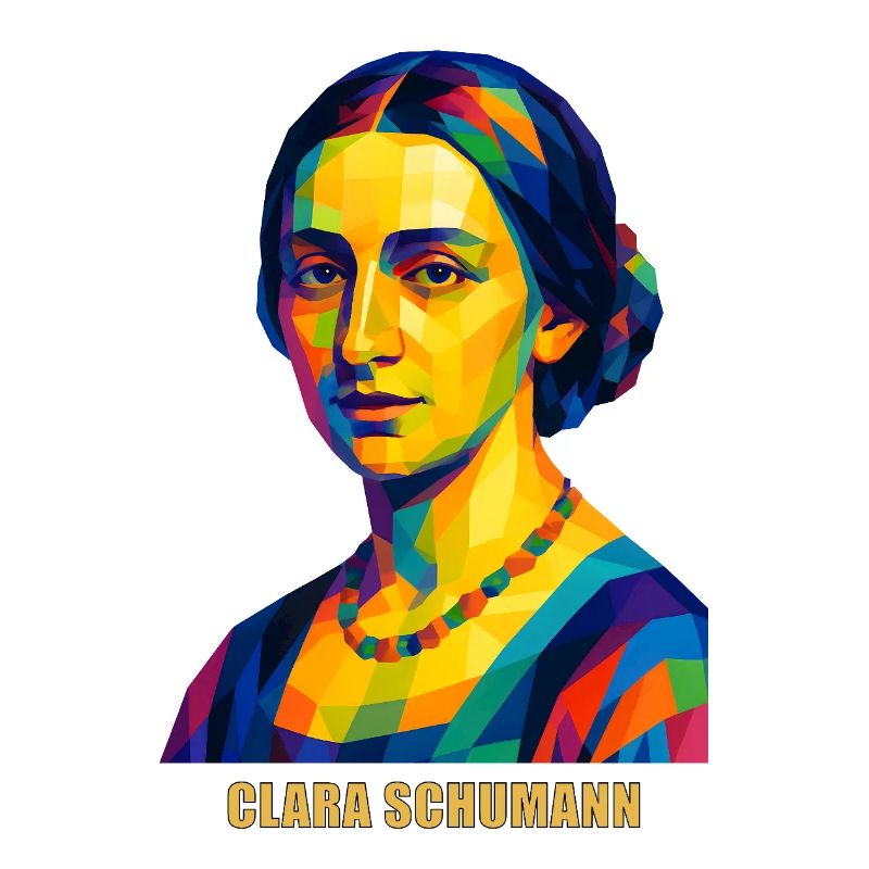 WPAP Polygon Portrait Clara Schumann Komponistin