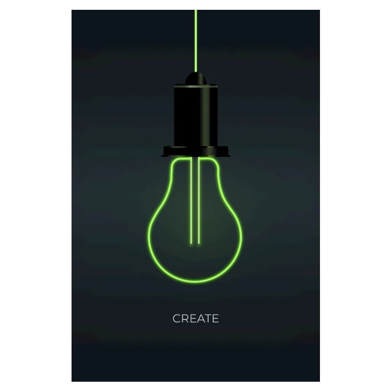 Create – Neon light bulb for creative minds