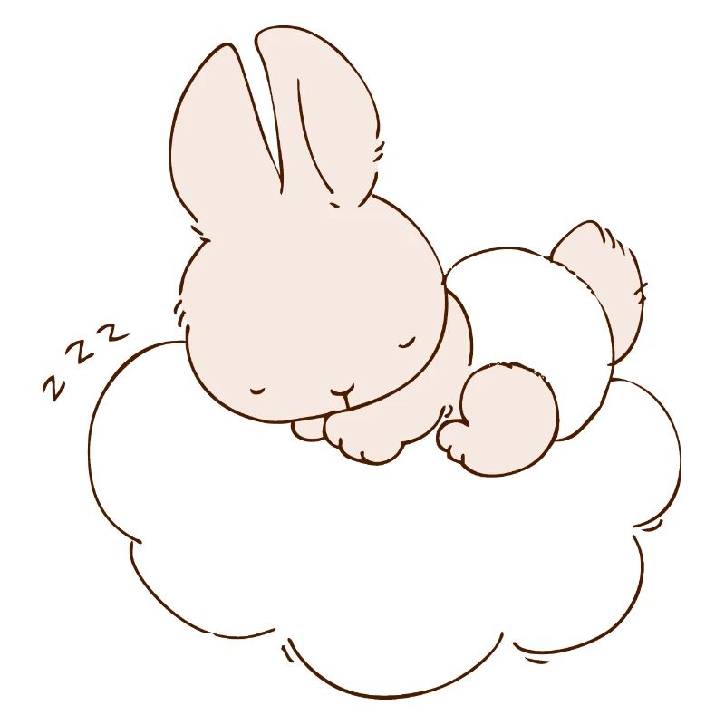 Baby Bunny sleeping on cloud