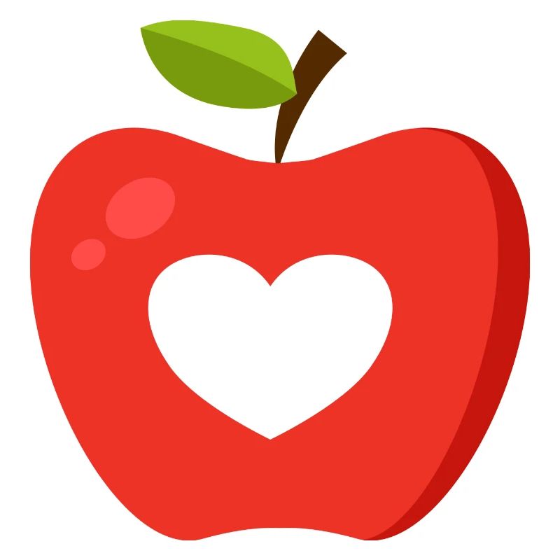 Roter Apfel mit Herz als Geschenkidee Motiv