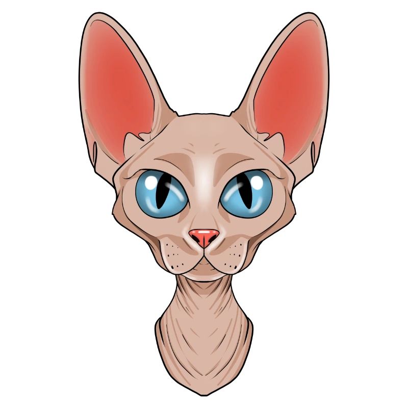 Cat Lover I Cat Face I Sphynx Cat