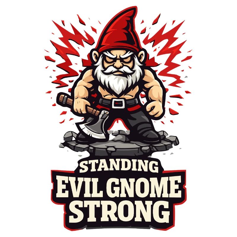 Evil Gnome, Dark Gnome, Goth Gnome, Funny Gnome