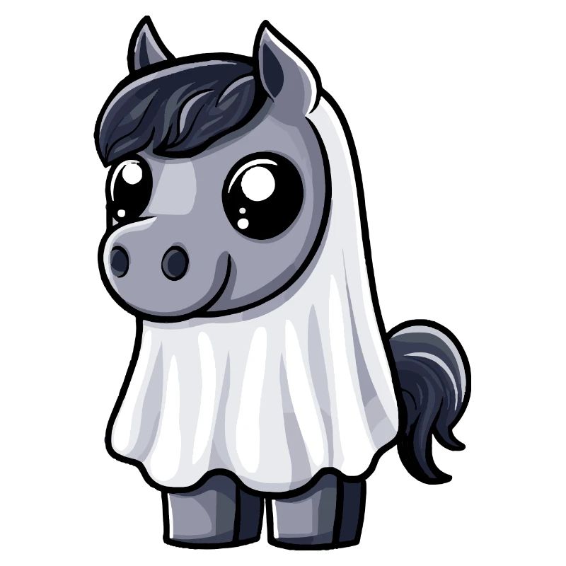 Pferd Halloween Comic Geist