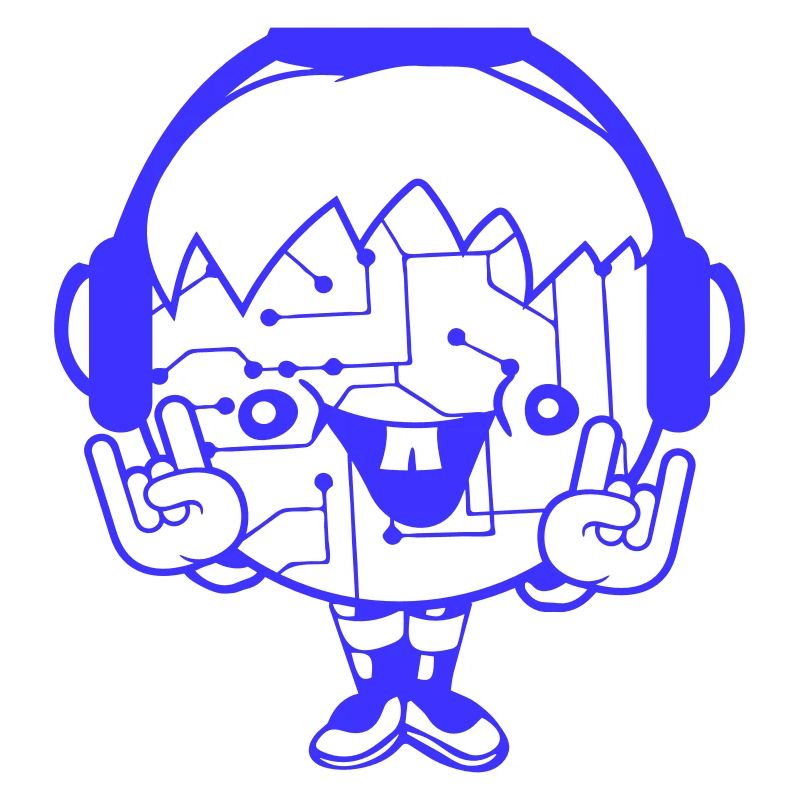 DJ Data Microchip Pattern Computer Nerd Geek Party