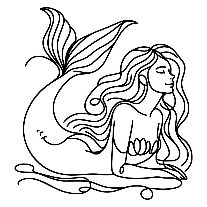 Dessin Sirène Lineart