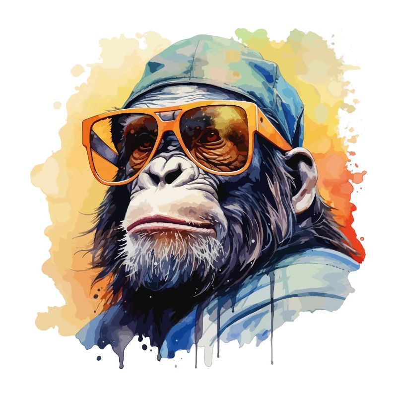Lunettes de soleil Monkey Cap Cool Chimpanzee Gorilla