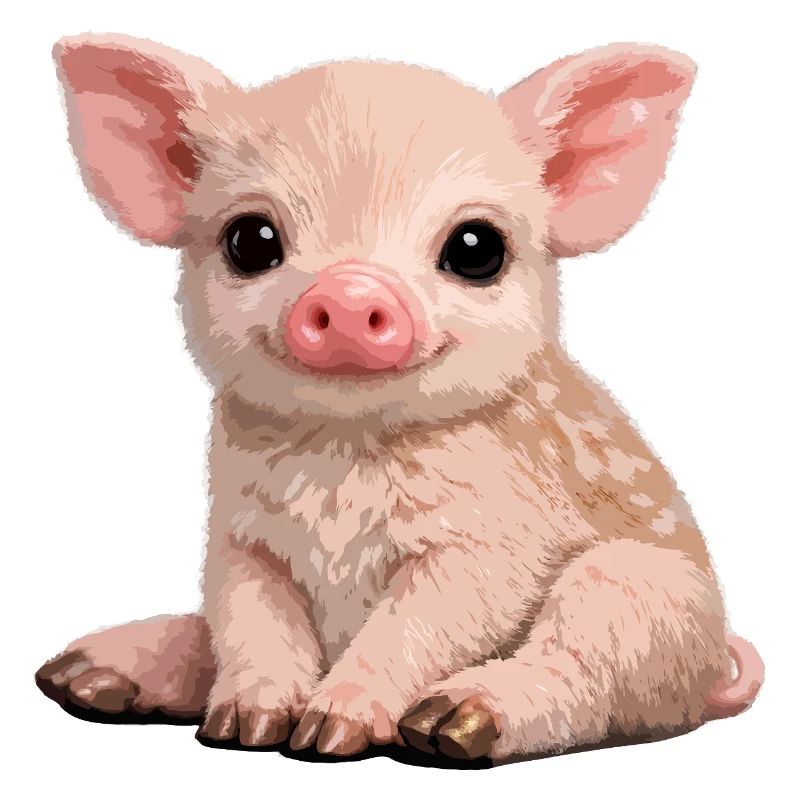 Piglet Cuddle Illustration