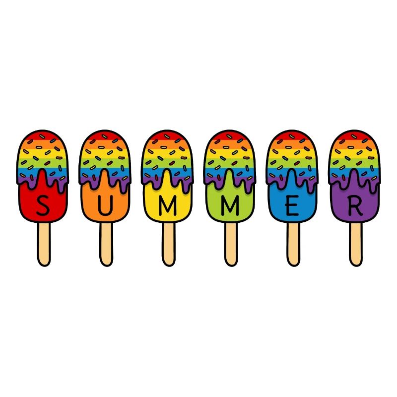 Summer - Regenbogen - Eis essen - Sommer - Eis