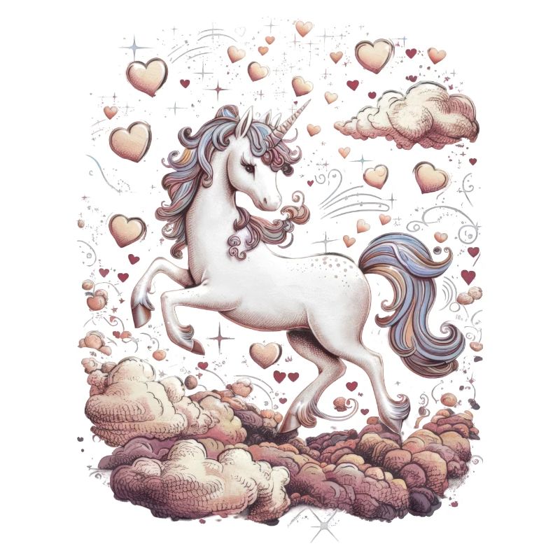 Magisches Einhorn mit Herzen