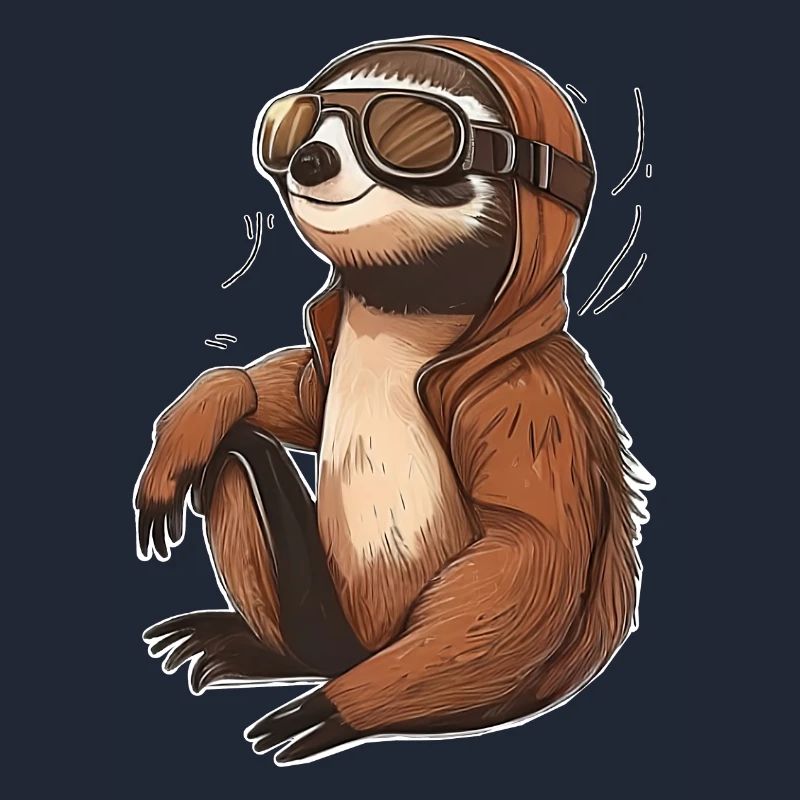 Sloth with aviator goggles