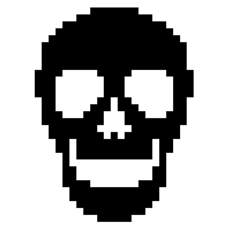 Pixel skull skull black
