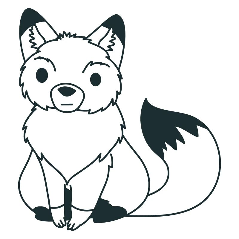 sitting fox outline