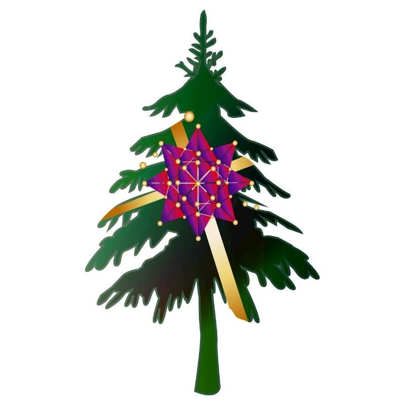 Christbaum oder Weihnachtsbaum & Geschenkschleife