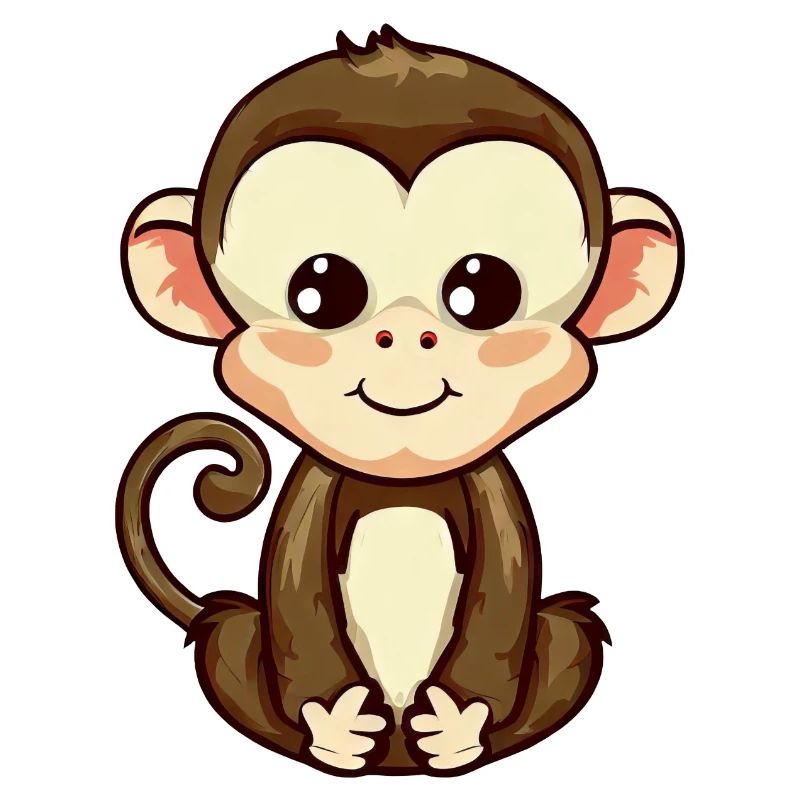 Monkey sitting, meditating and relaxing