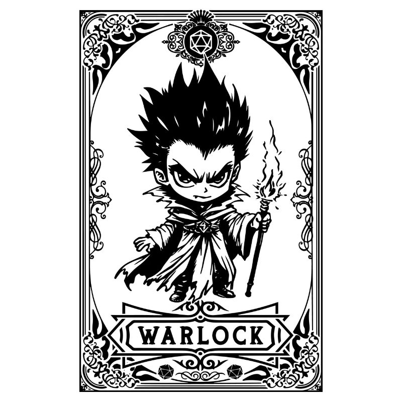 Warlock RPG Tarot Card chibi