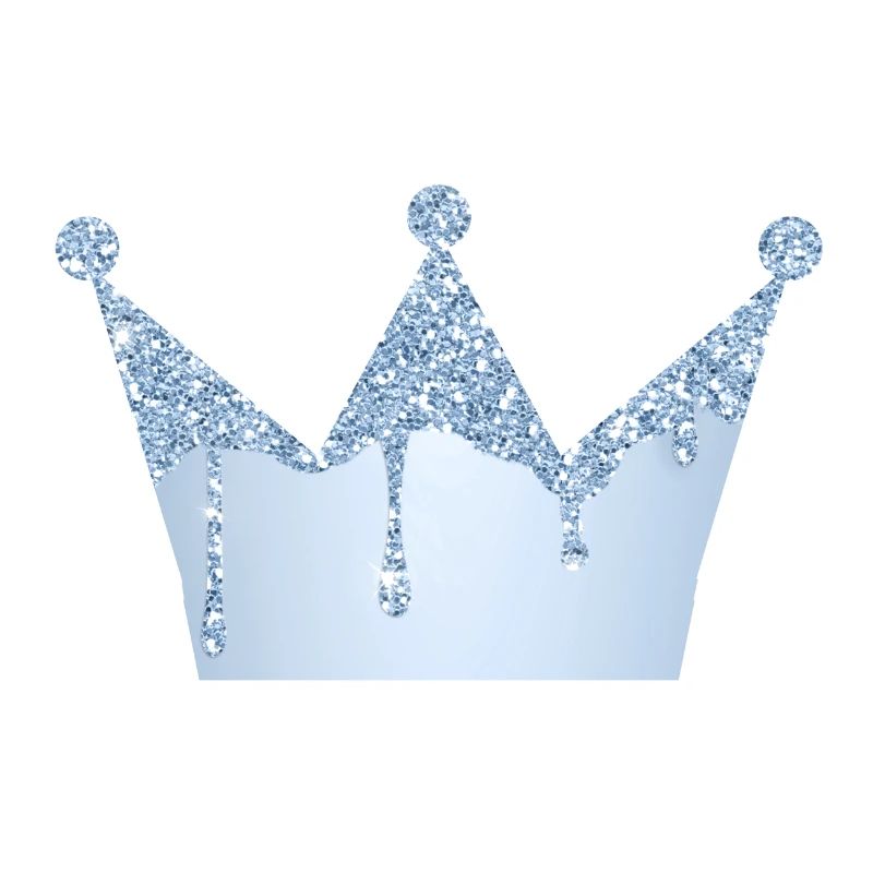 Queen Crown Blue Glitter customizable