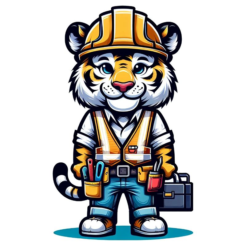 Mignon tigre ouvrier de la construction
