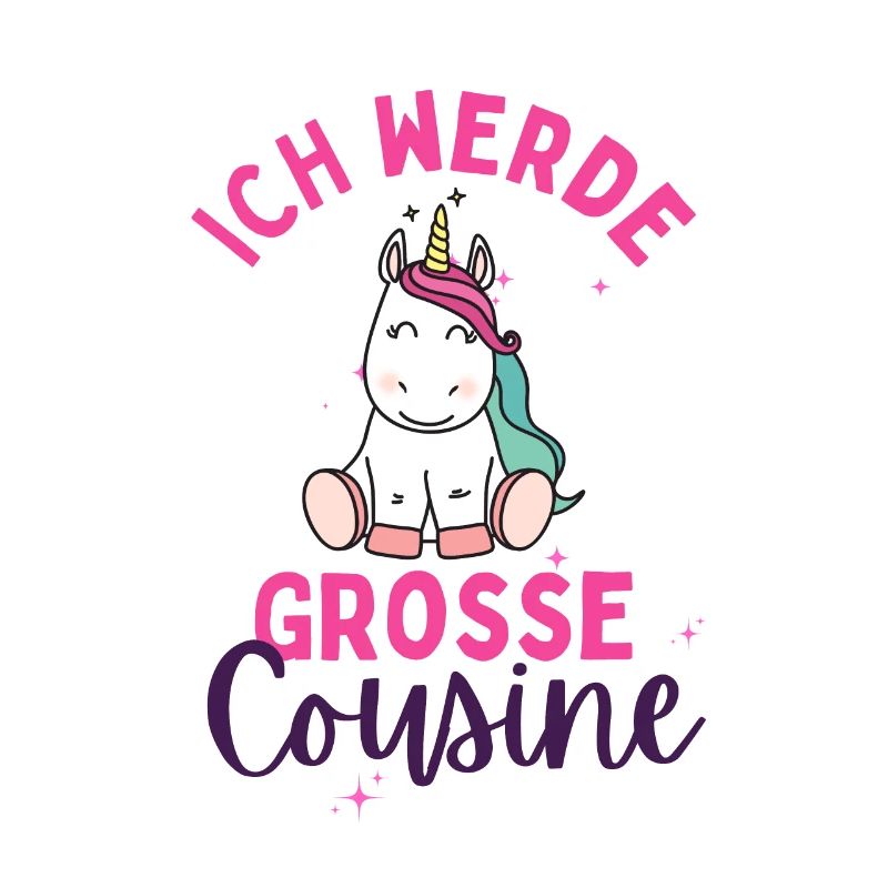 Ich werde Große Cousine 2024 Loading Einhorn Herz