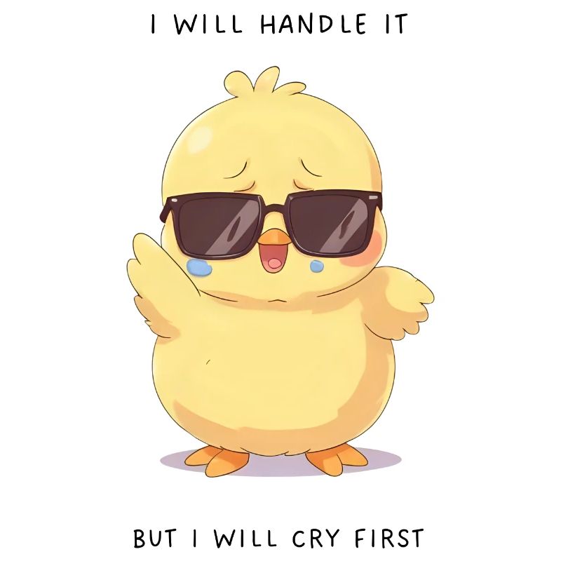 I Will Handle It – Crying Chick mit Brille